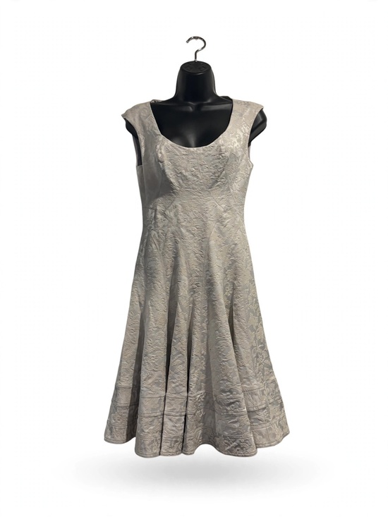 ZAC Zac Posen Dresses & Skirts - ZAC Zac Posen Silver Damask A-Line Scoop-Neck Dress